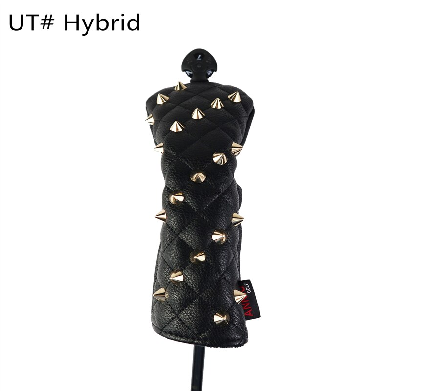 NRC Golf Head Cover for Driver Fairways #3 #5 Hybrids PU Leather Golf HeadCover: UT Black