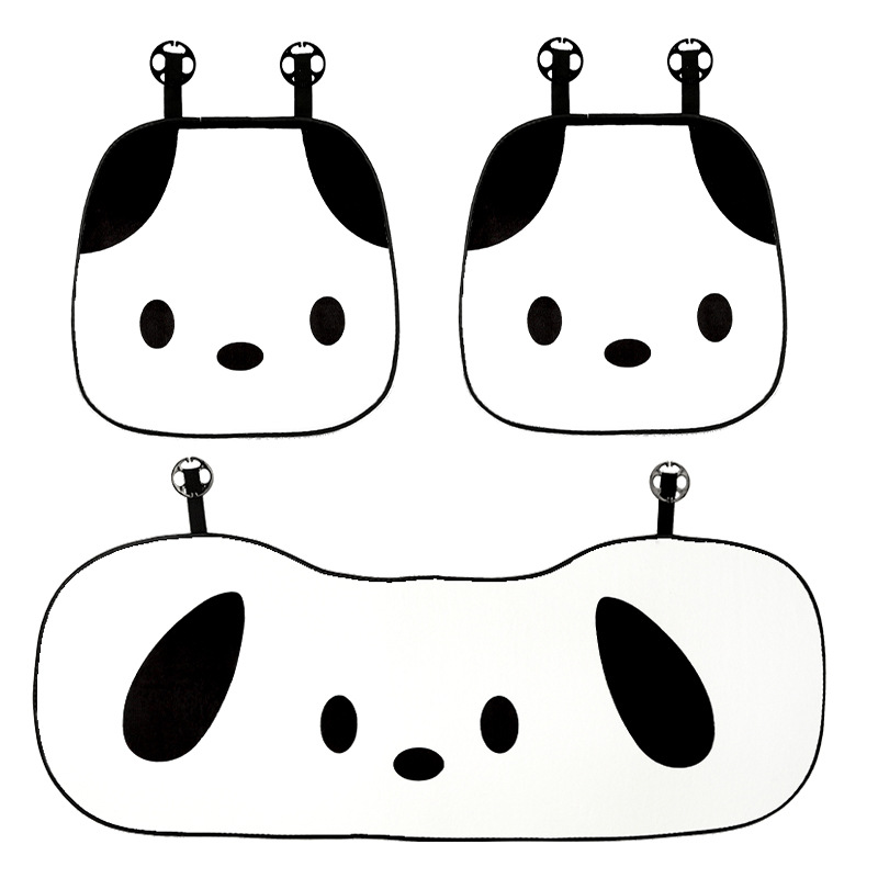 3 Stuks 4 Stuks Auto Kussen Pluche Cartoon Puppy Auto Creatieve Pluche Comfortabele Auto Creatief Kussen: Bruin