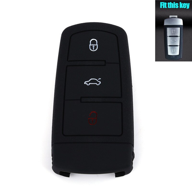 Funda de silicona para llave de coche, cubierta para Volkswagen Polo Passat B5 Golf 4 5 6 Jetta Mk6 Tiguan Cross Fox Plus Eos Scirocco Beetle: J type black