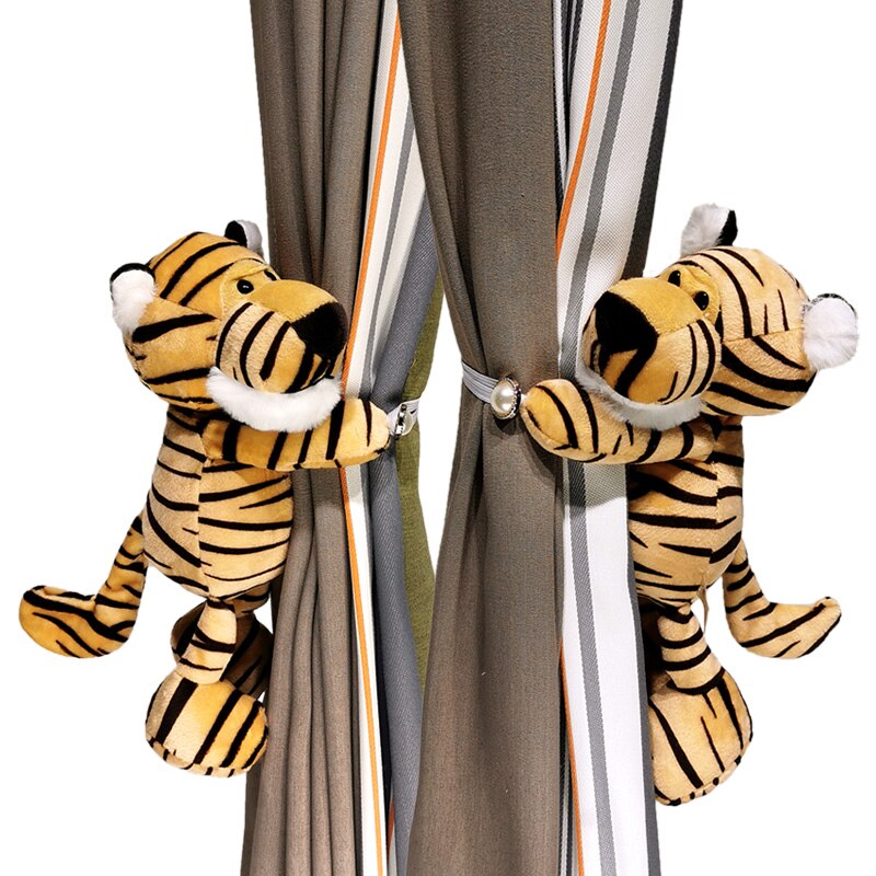 Ganchos de sujeción para cortinas, accesorios de decoración para habitación de niños, correas para cortinas, animales del bosque de la selva, 2 uds.