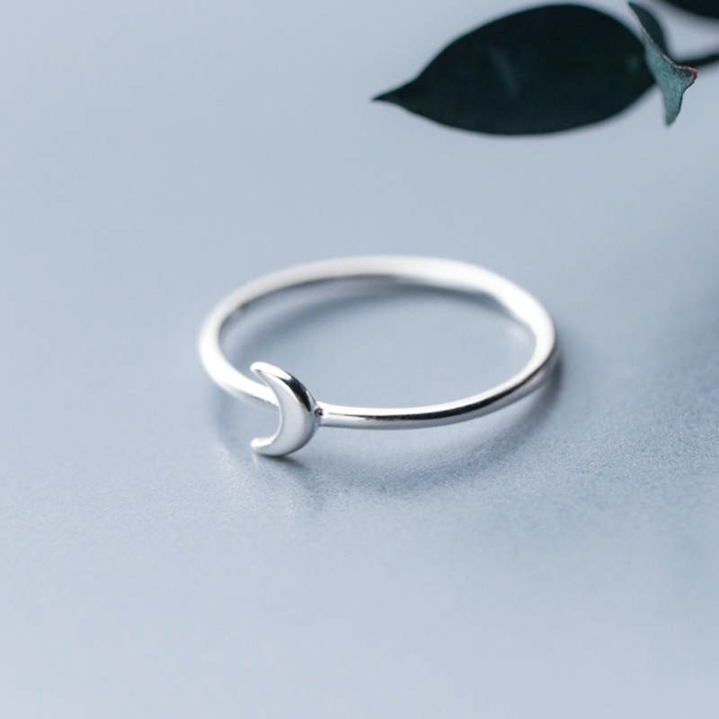 INZATT Echt 925 Sterling Silber Minimalis Mond Ring Für Frauen Party Nette Feine Schmuck Zubehör Geburtstag