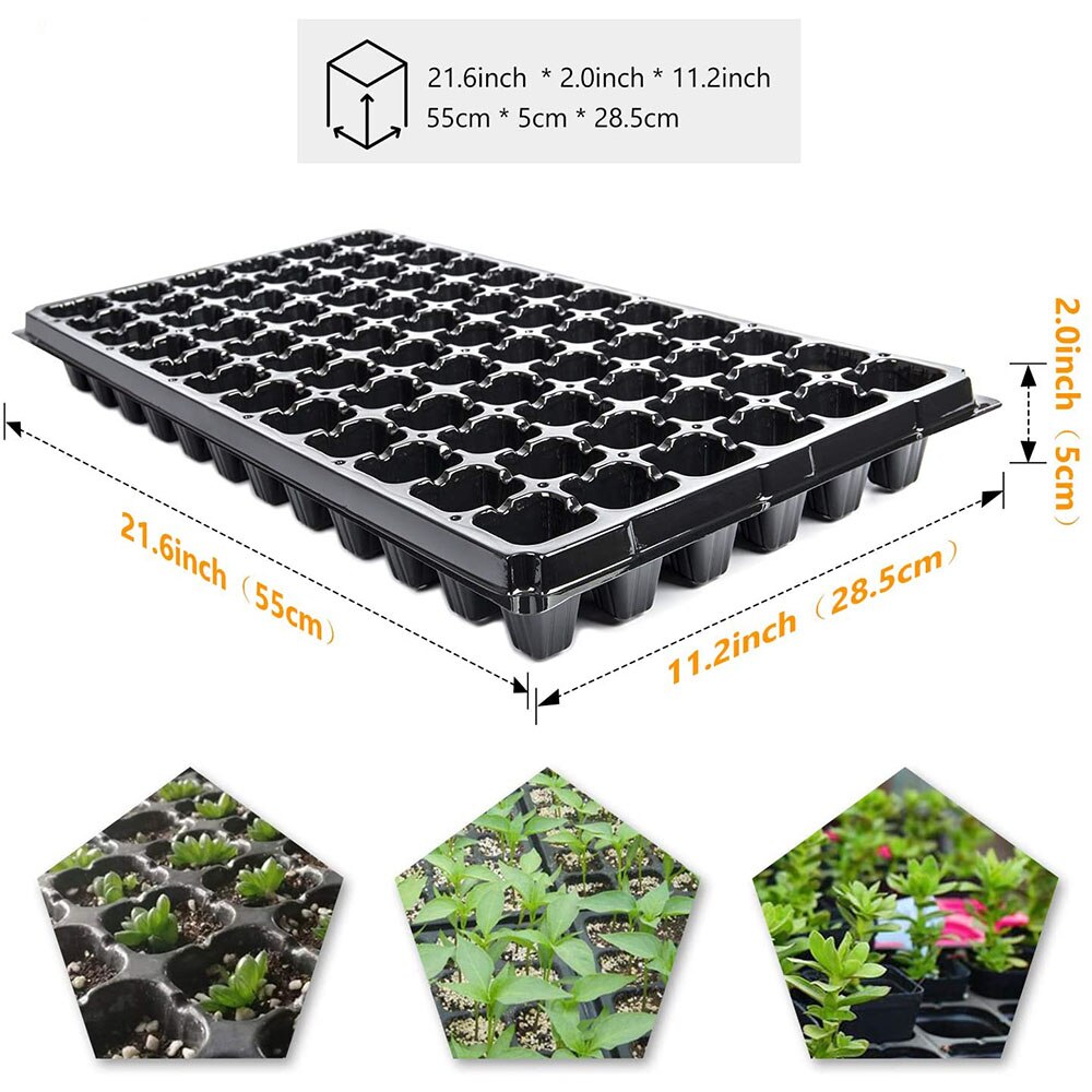 10Pcs Cells Seedling Starter Tray Extra Strength Seed Germination Plant Flower Pots Nursery Grow Box Propagation For Gardening