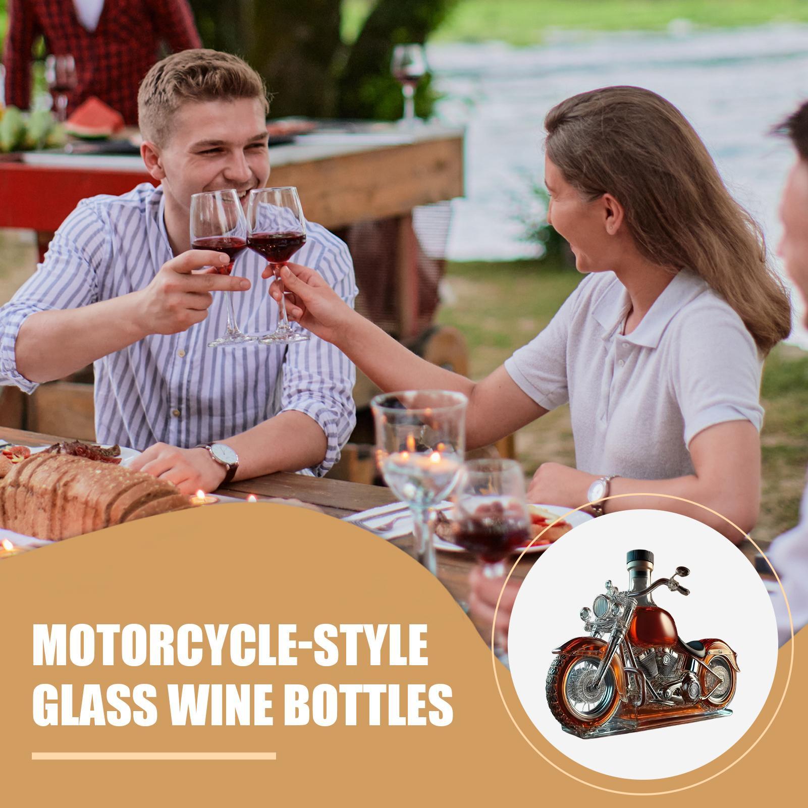 Nowy, zabawny karafka w kształcie motocykla, kieliszek robić Whisky, unikalna, śmieszna, kreatywna karafka w stylu klasyczny na wino, idealna robić baru, jadalni, dla miłośników motocykli.