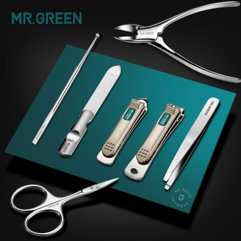 MR.GREEN 7 in1 Manicure Set Stainless Nail Care Set Nail Clippers Cuticle Utility Manicure Set Tools Nail Clipper Grooming Kit