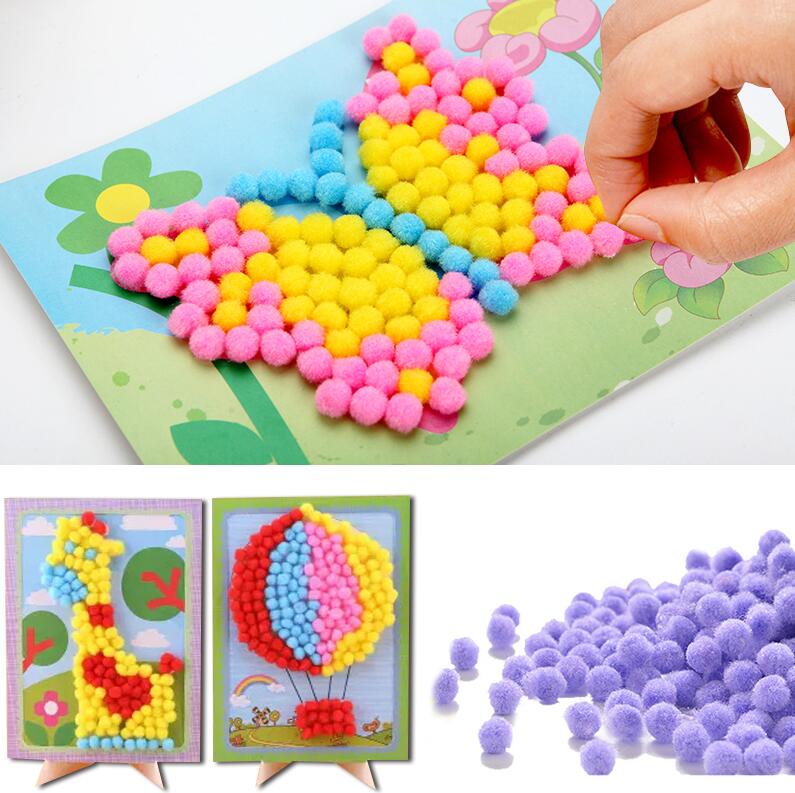 Baby freundlicher Kreative DIY Bommel Ball Papier Malerei Aufkleber freundlicher Pädagogisches Handgemachte Material Karikatur Rätsel Handwerk Spielzeug GYH