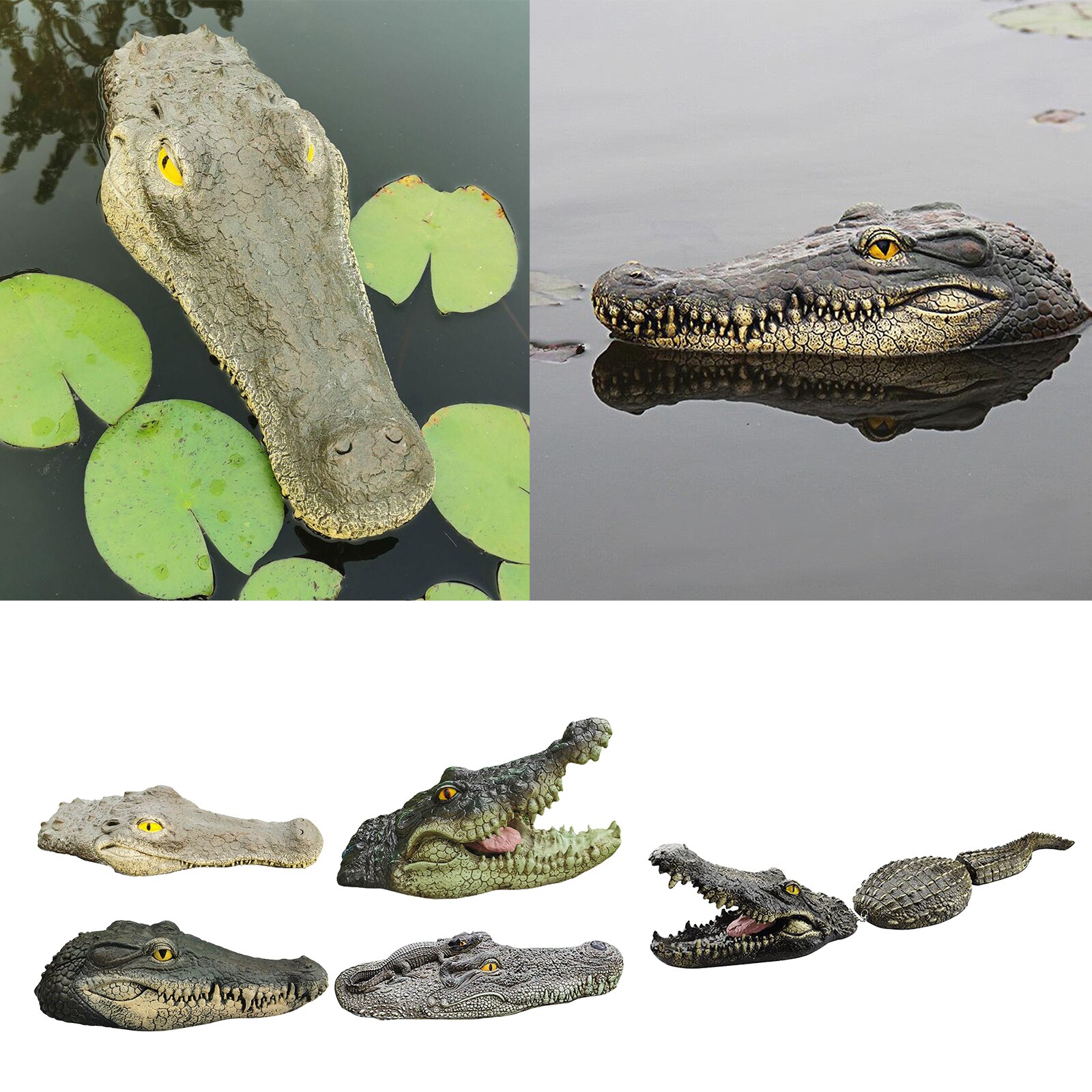 Floating Crocodile Decoy Head Outdoor Water Orname... – Grandado