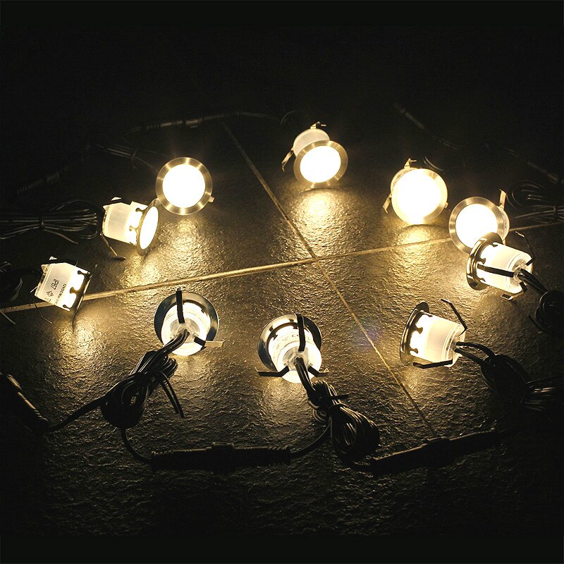 DC12V LED Deck Light Outdoor IP67 Waterproof Stainless Steel Recessed Underground Buried lamp LED Floor Patio Decoration Light