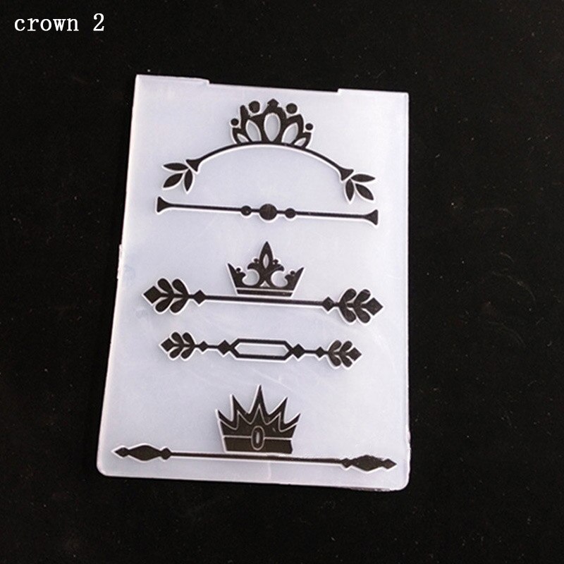 Handmaking Cards Making 1Pcs Transparent Embossing Formwork Concave-convex Photo Album Decor DIY Template 14.5*10.5CM Plastic: crown 2