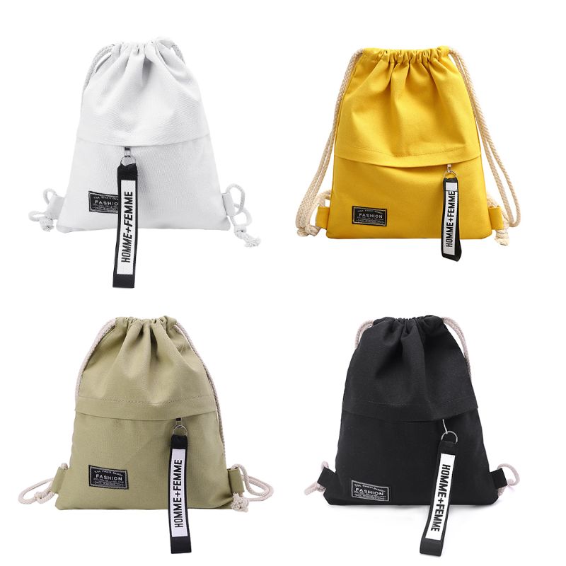 Cinch Sack Canvas Opslag School Gym Tasje Pack Rugzak Rugzak Pouch