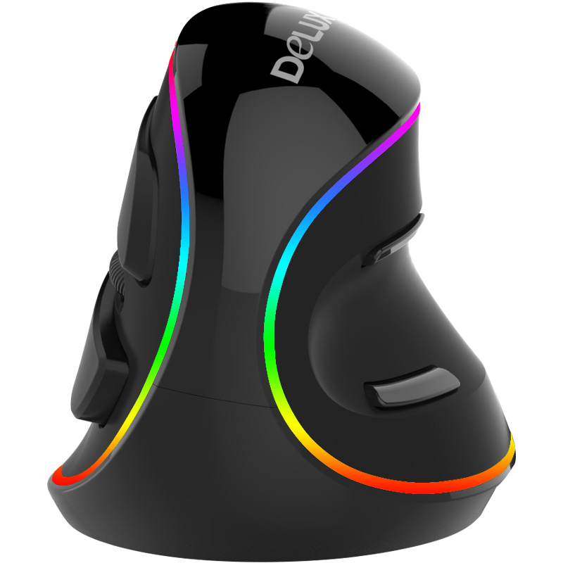 Delux – souris verticale ergonomique M618 Plus, 4000 DPI, filaire, LED, avec tapis de souris, pour ordinateur portable et de bureau: Only mouse
