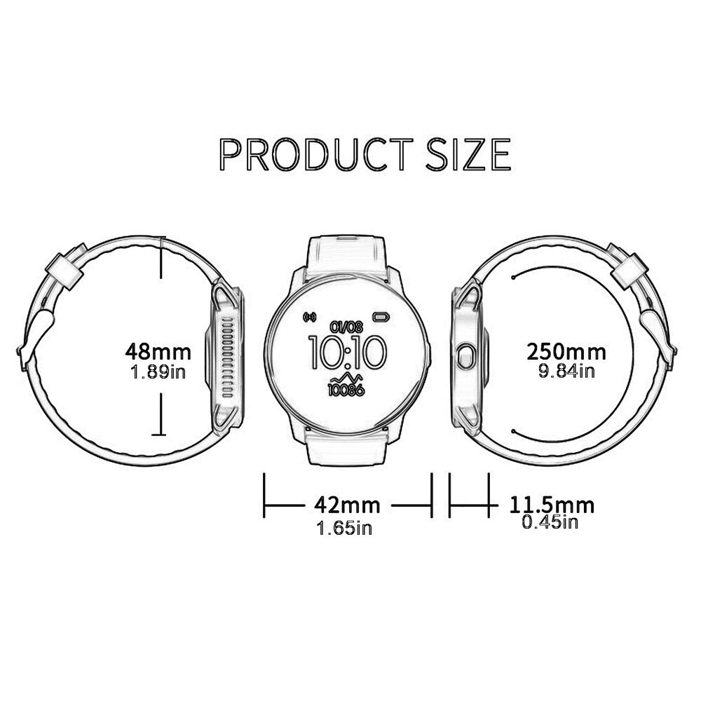 Hartslagmeter W9 Smart Horloge Sport Modus Slaap Tijd Monitor Armband Full Touch Screen Waterdichte IP67