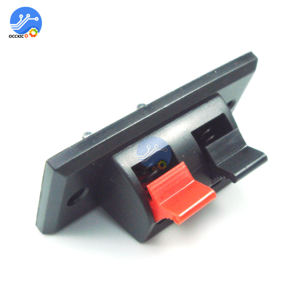 2Pcs Spring Clip Speaker Terminal 2 Way Binding Post Connector Socket Jack Sound Audio Speaker Terminals