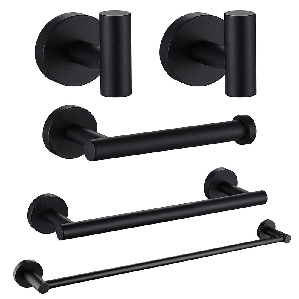 Bathroom Hardware Set Black Robe Hook Towel Rail Bar Rock Bar Shelf Tissue Paper Holder Bathroom Accessories.
