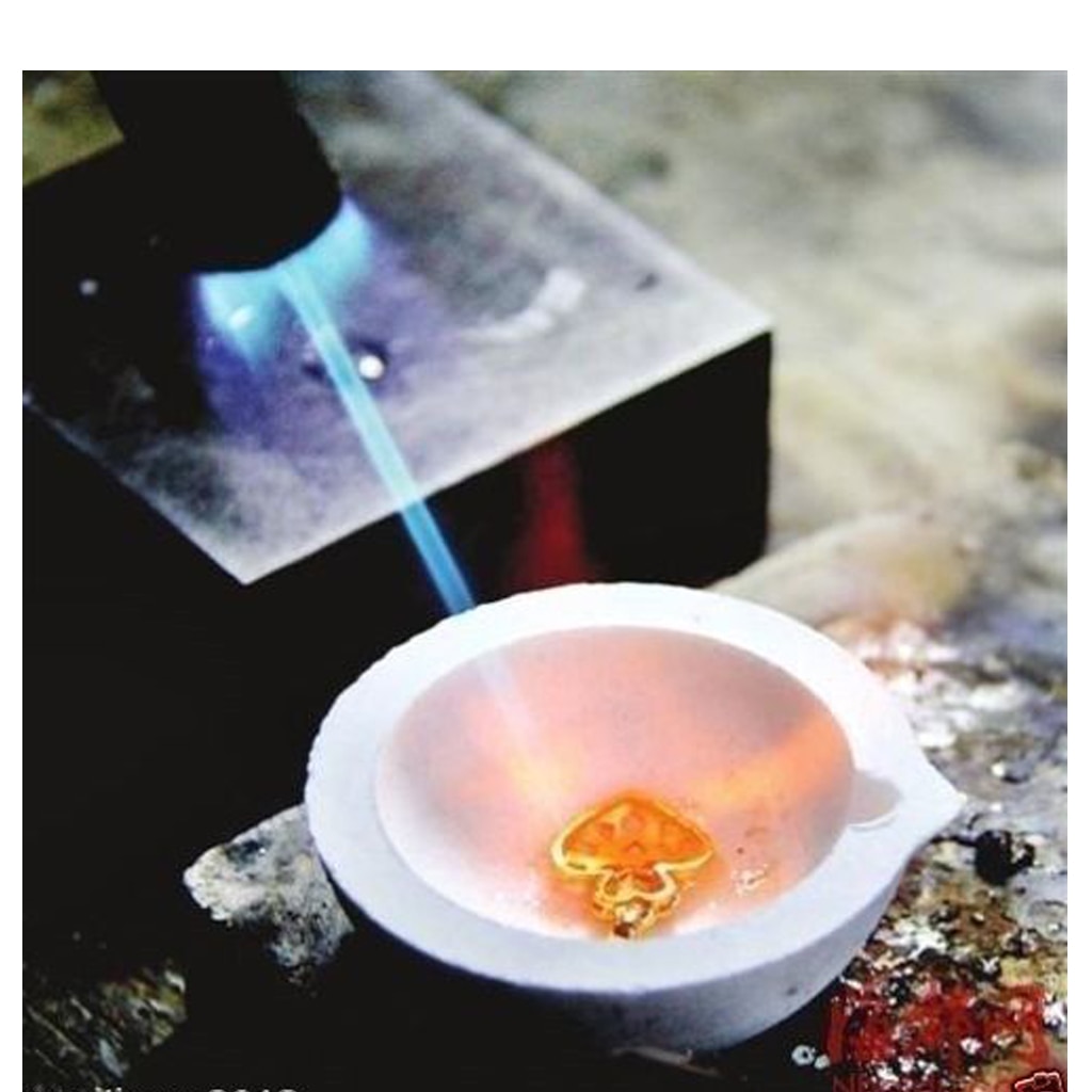 100g Jewelry Casting Crucible Cup Dish Bowl Pot Casting Melting Crucible Bowl for Silver Color Copper Fused Quartz Silica
