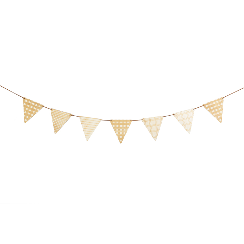 Wooden Triangle Flag Birthday Party Bunting Banner Wall Hanging Garland Photo Props Home Bedroom Nursery Decoration: Default Title