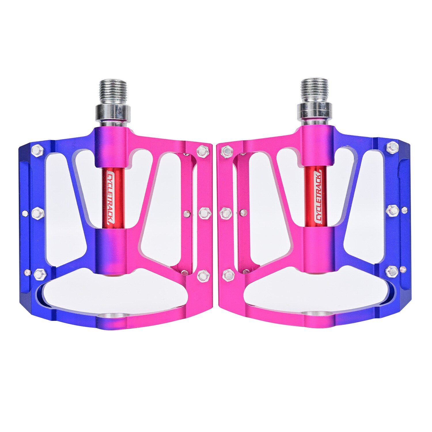 3 lager MTB Rennrad Pedale Ultraleicht Aluminium Legierung Regenbogen Mountainbike Pedal Flache BMX Klapp Fahrrad Pedale Zubehör: Blue and Pink