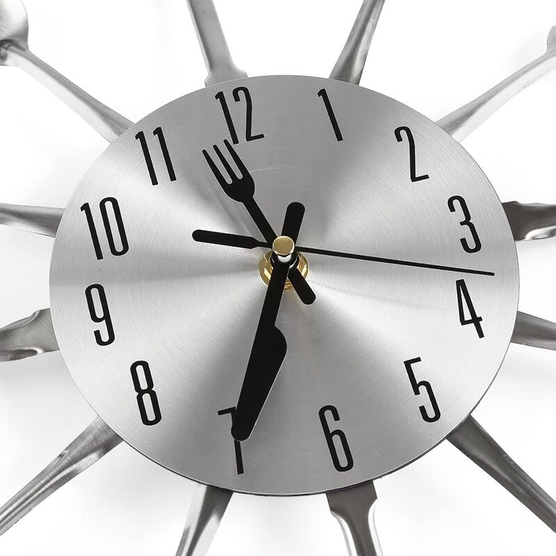 Large Kitchen Wall Clocks with Spoons and Forks,Great Home Decor and Nice ,Wall Clock Creativ Tableware Wall Clock