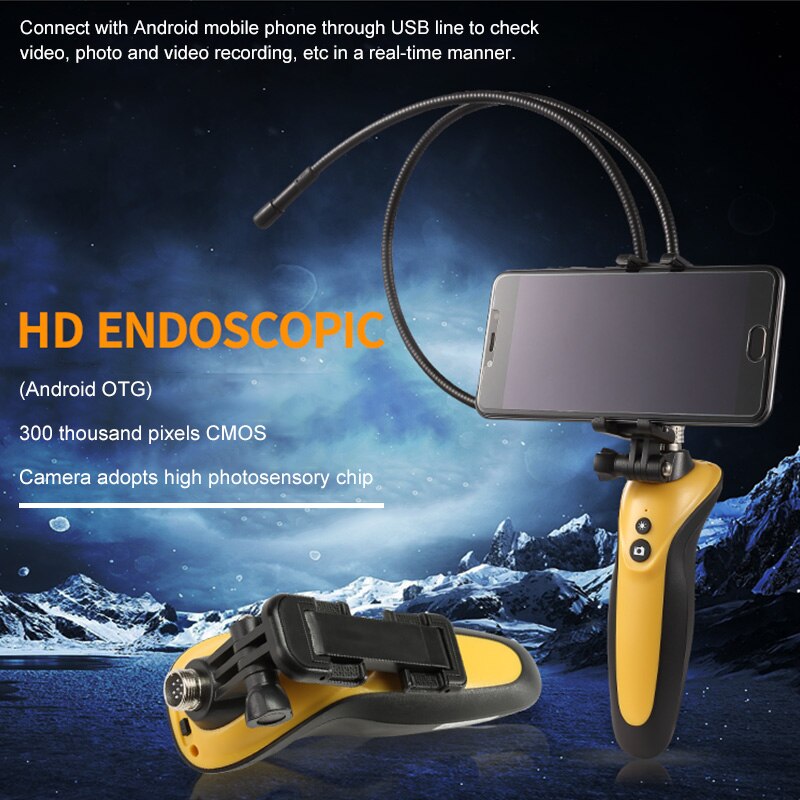 Caméra d'inspection Endoscope USB, Semi-rigide, 3.0 mégapixels, CMOS HD, étanche, caméra serpent avec 6 lumières Led réglables