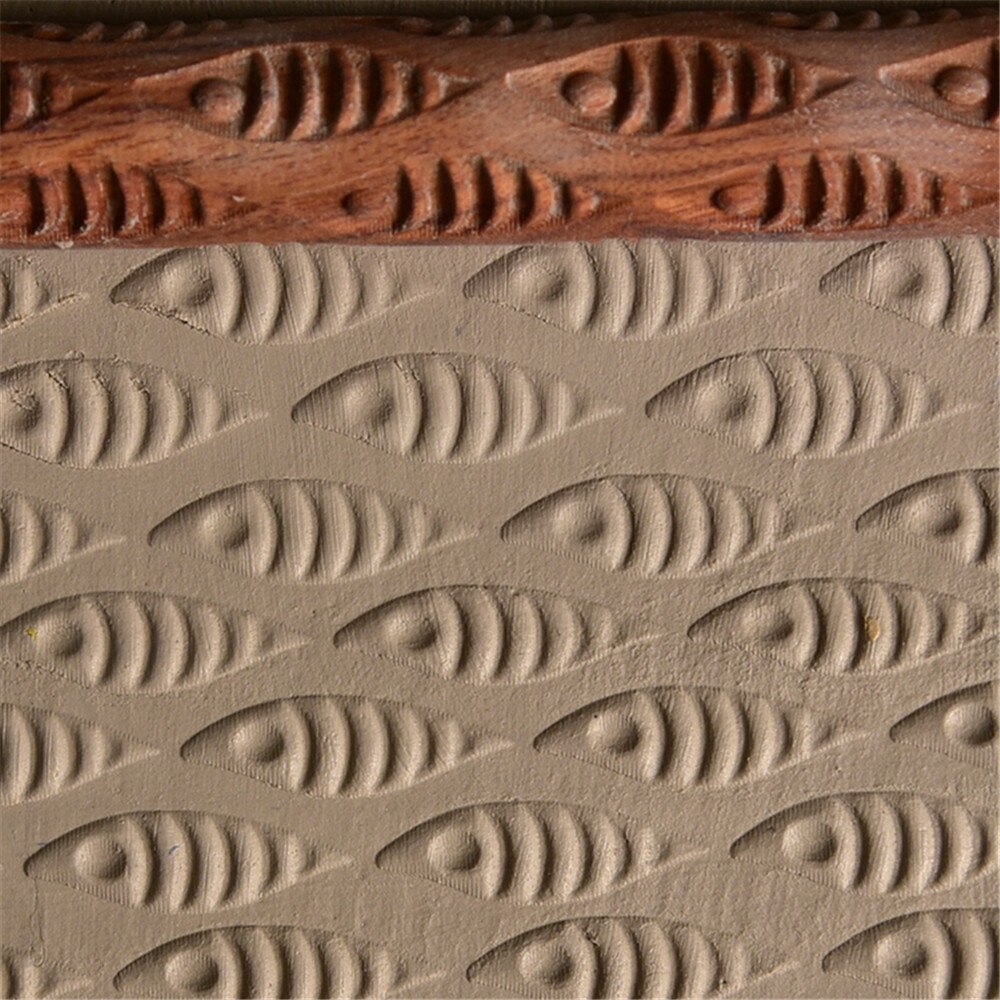 Træhåndtag keramikværktøj blomsterreliefruller til rullestempelmønsterrulle