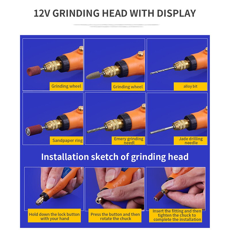 2 in 1 12V electric drill grinder engraving pen mini electric drill electric rotary tool grinder electric Woodworking tools