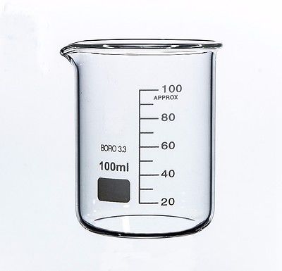 100 Ml Lage Vorm Beker Chemie Laboratorium Borosilicaatglas Transparante Beker Verdikte Met Uitloop