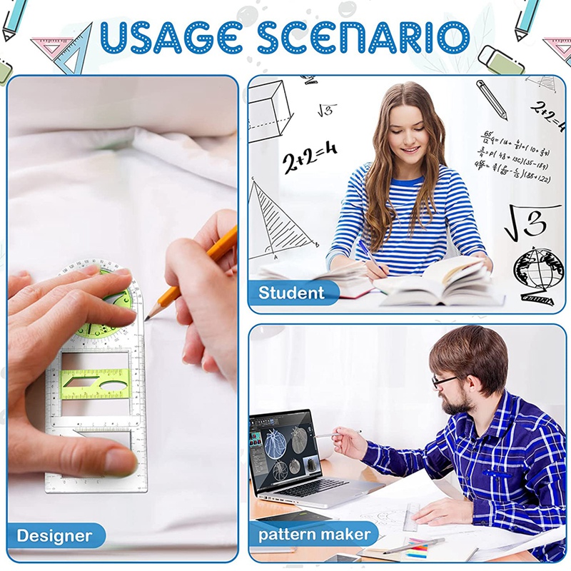 4Stck Multifunktions Lineal Kunststoff Vorlage Herrscher Geometrische Kreis Vorlage Zeichnung Vorlagen Klar Messung Werkzeug