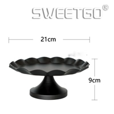 SWEETGO 4"/6"/8" Metal Cake Stand Black Color Cupcake Plate Tools Perfume Tray Candy Bar Accessory for Home Decoration: Medium