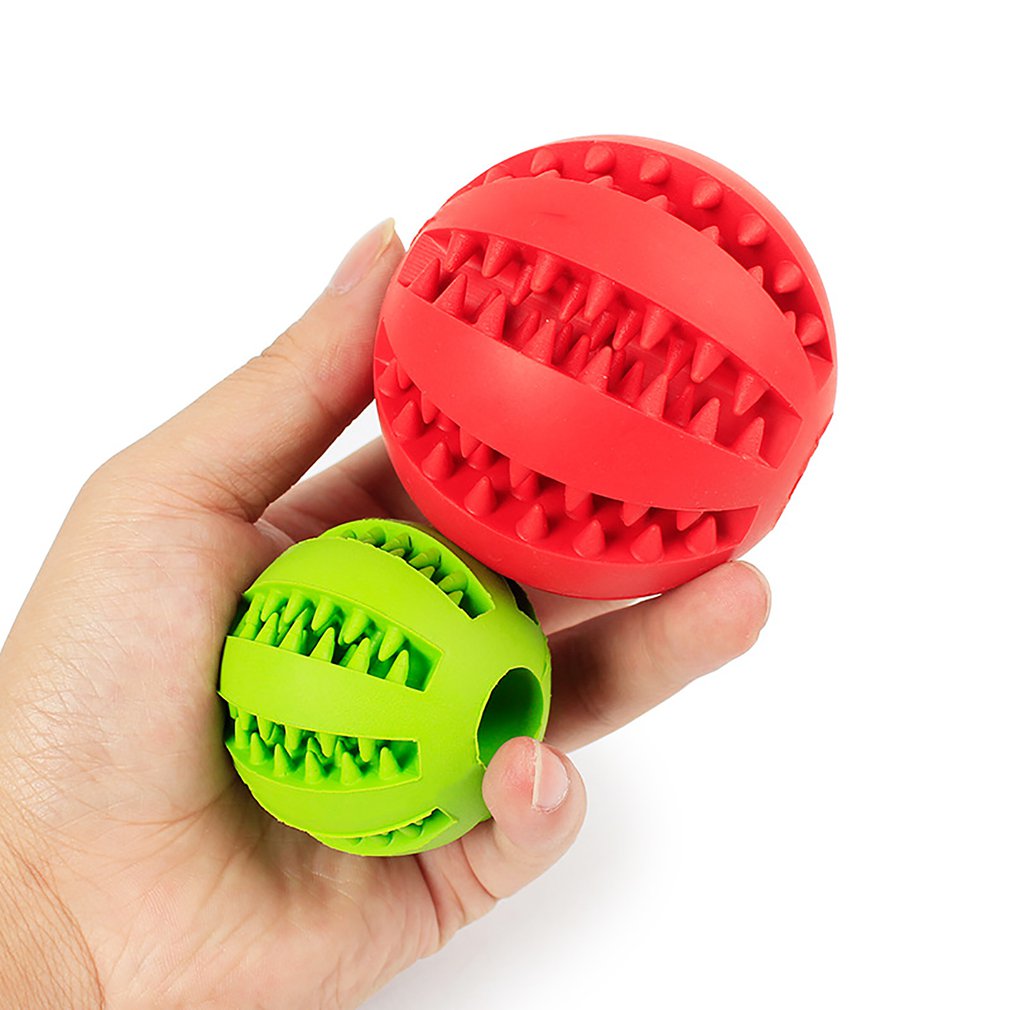 Dog Ball Toys for Pet Durable Non-Toxic Strong Teeth Cleaning/Chewing/Playing IQ Treat Ball Dog Chew Toy Soft Rubber Ball