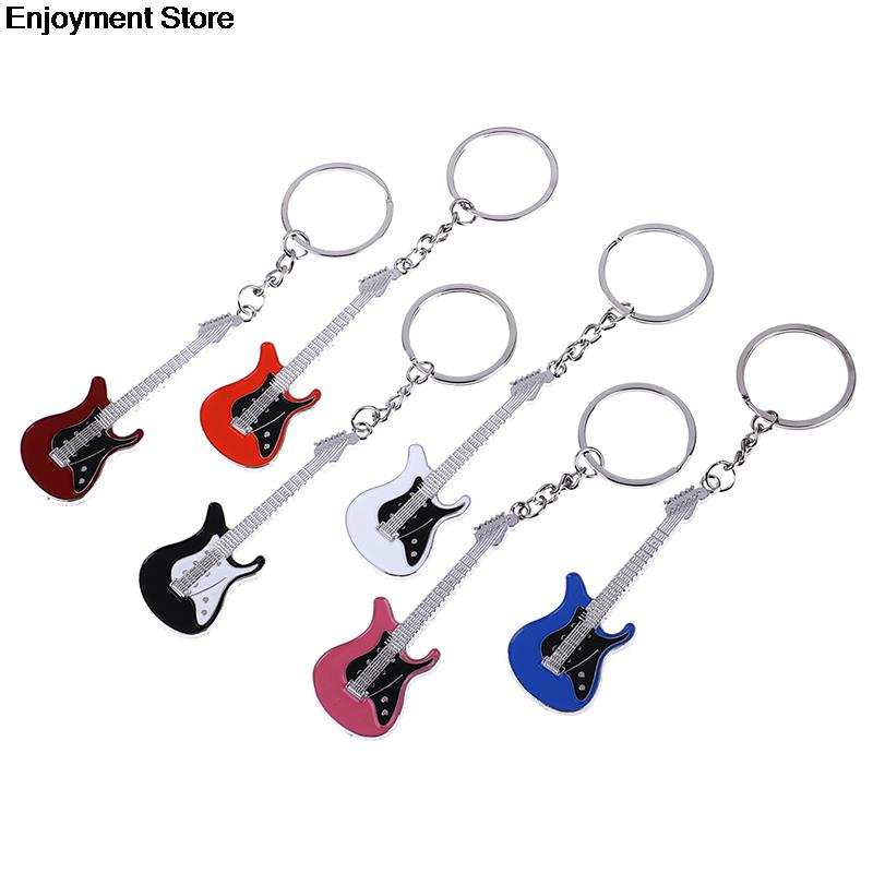 Metal elektrisk guitar mini nøglering nøglering nøglering guitar tilbehør
