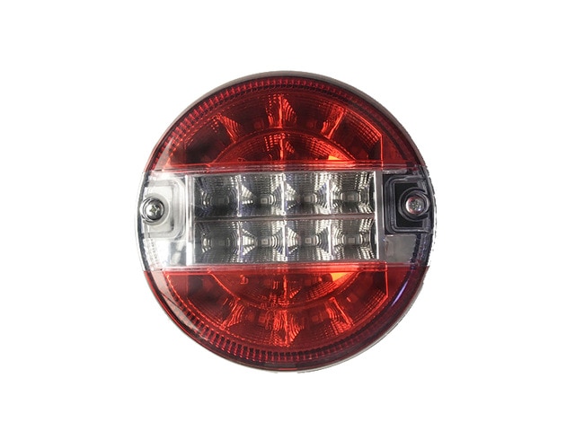 2x 5.5inch Emark 140mm 20 LED Trailer Truck Stop Tail Lights Amber Turn Signal Round Lamp Caravan Lorry Van Rear Light 24v