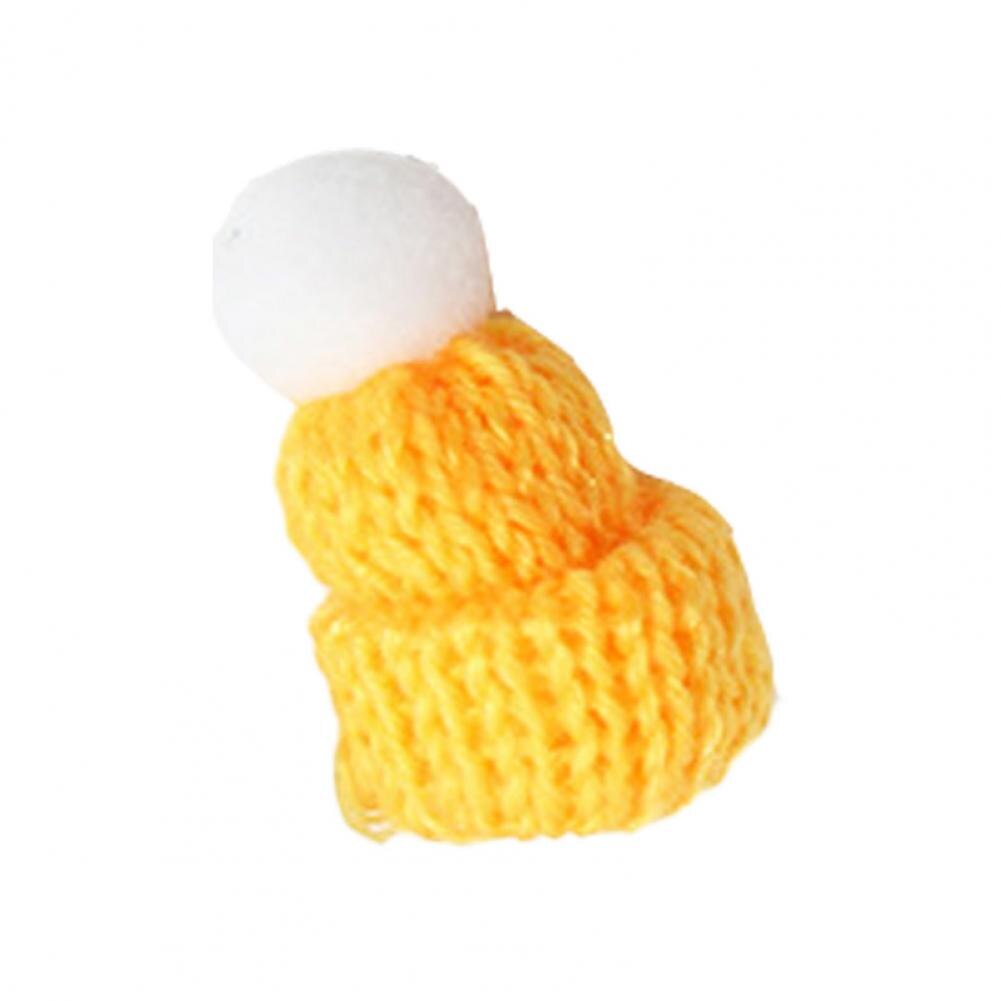 10Pcs Miniatur Gestrickte Hut Schal Kleidung Zubehör DIY Handwerk Puppe Ornament Miniatur Gestrickte Hut: YELLOW