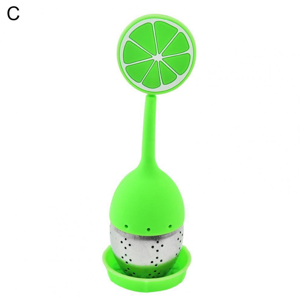 Infusor de té desmontable de silicona, filtro de aislamiento térmico, colador divertido de frutas y plantas, infusor de te: C