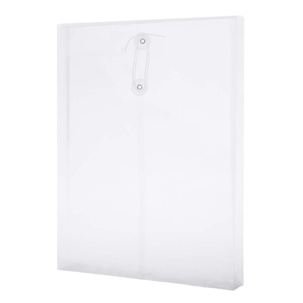 A4 File Document Button Closure Folder Bag PP Plastic Bags Waterproof Organizer Storage Stationery Punch Office School Supply: Clear