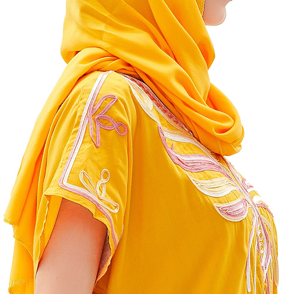 Abaya musulmana de algodón para mujer, caftán Dashik de Oriente Medio, ropa de África, India, Arabia Saudita, Pakistán, turbante bordado Djellaba R08