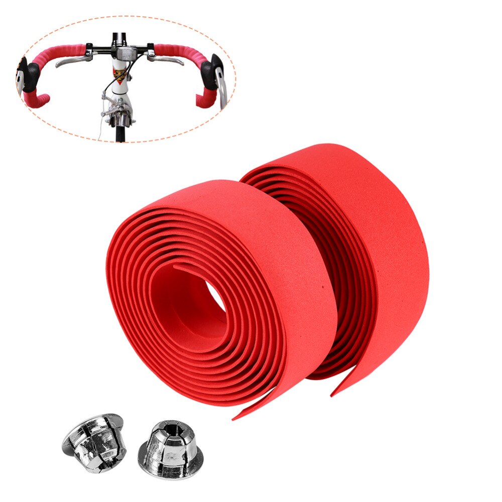 Bicycle Handlebar Tapes Reflective Camouflage Grip Wrap Cycling Handle Belt Cork Wrap with Bar Plugs Non Slip Absorb Sweat Strap