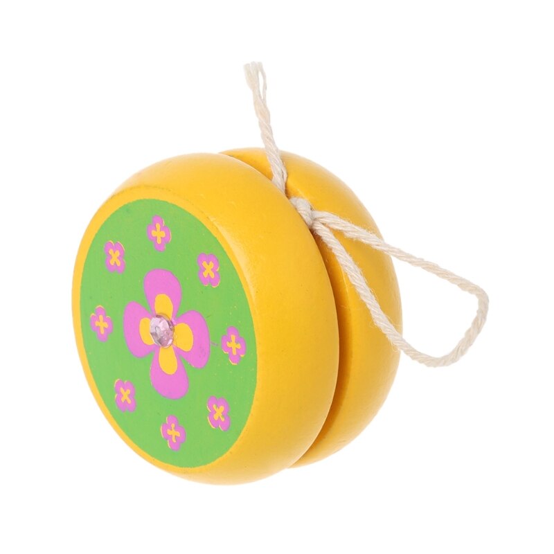 Juguetes estampados animales bonitos yoyó de madera, juguetes educativos fáciles, juguete clásico BX0D