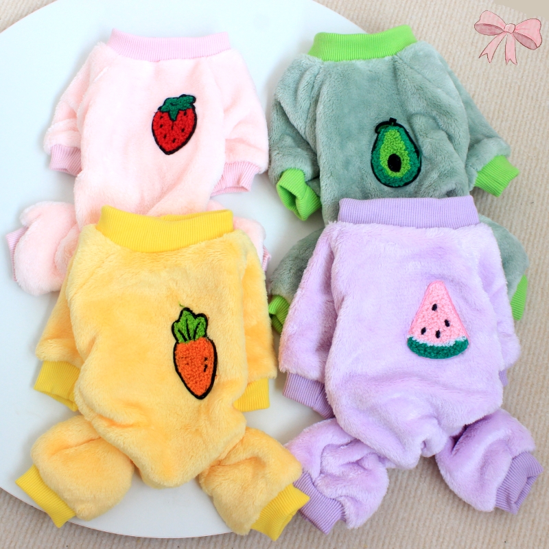 Macacão de cachorro de lã macia, quente, pijama de inverno, roupas de cachorro, pijama para cachorro