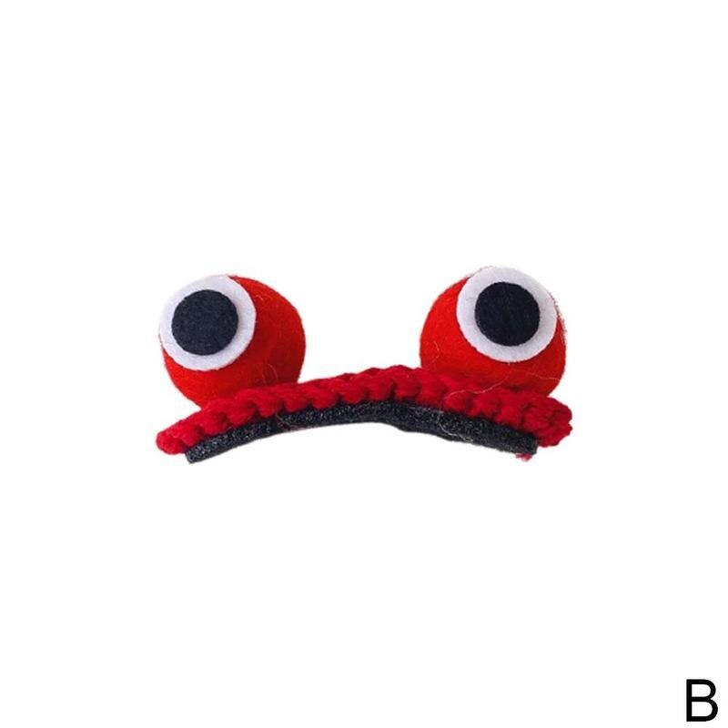 1 pcs Hairpin Frog Eyes Hairpin for Women Bangs Broken Hair Side Clip Sweet Fun Trend Hair Accessories: red