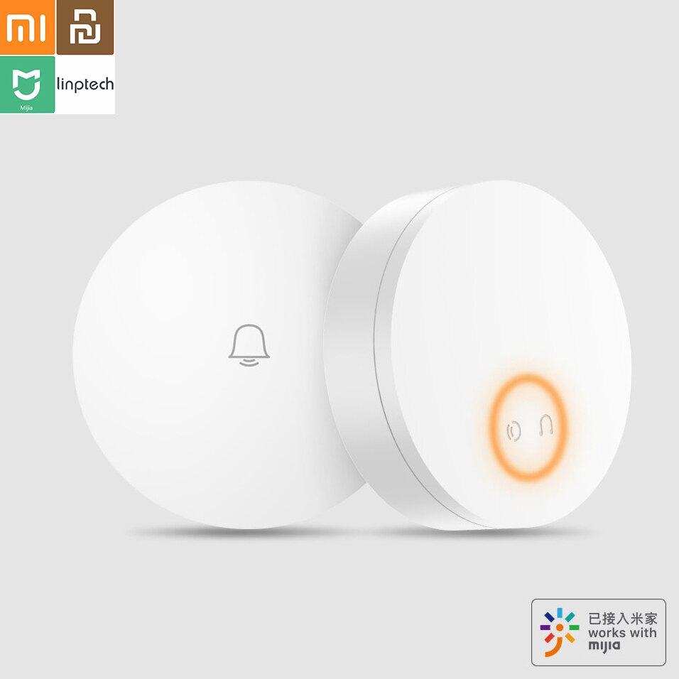 Mijia linptech wifi self-power-genererende trådløs dørklokke arbejde med mijia app smart kontrol hukommelsesfunktion fra xiaomi youpin