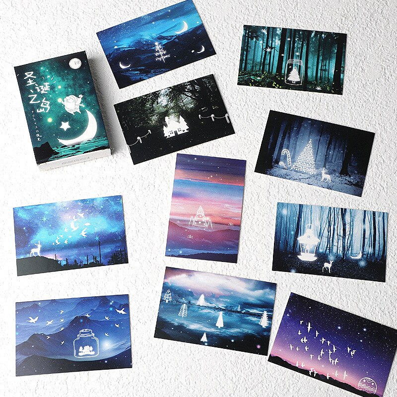 28 Sheets/Set Merry Christmas LOMO Card DIY Mini Greeting Card Warm Christmas Eve Wishes Message Card: C