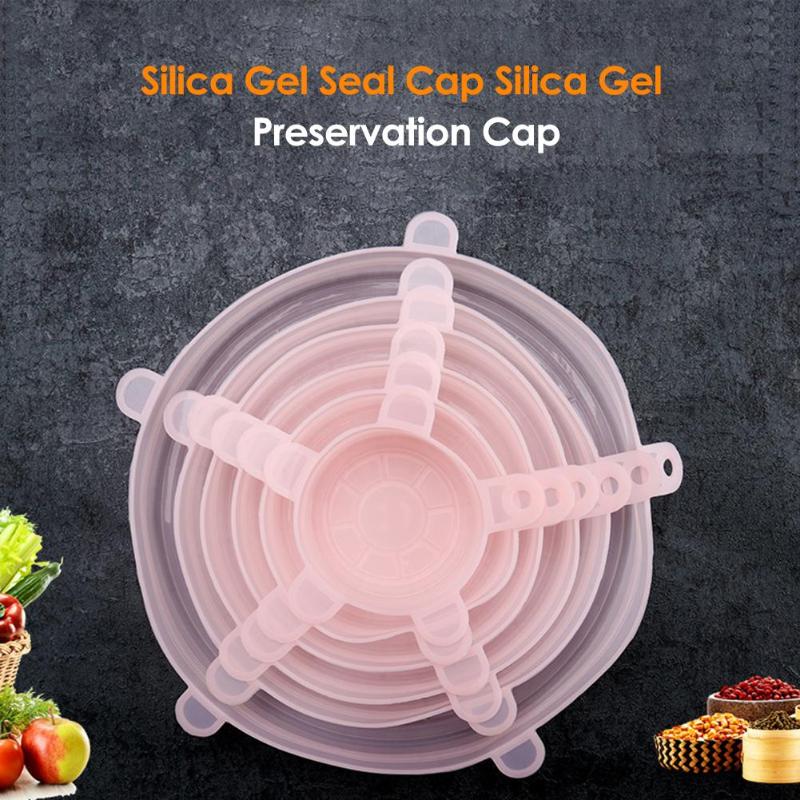 1/6Pcs Reusable Silicone Suction Lid-Bowl Pan Cooking Pot Lid-Silicon Stretch Lids Silicone Cover Pan Spill Lid Stopper Cover