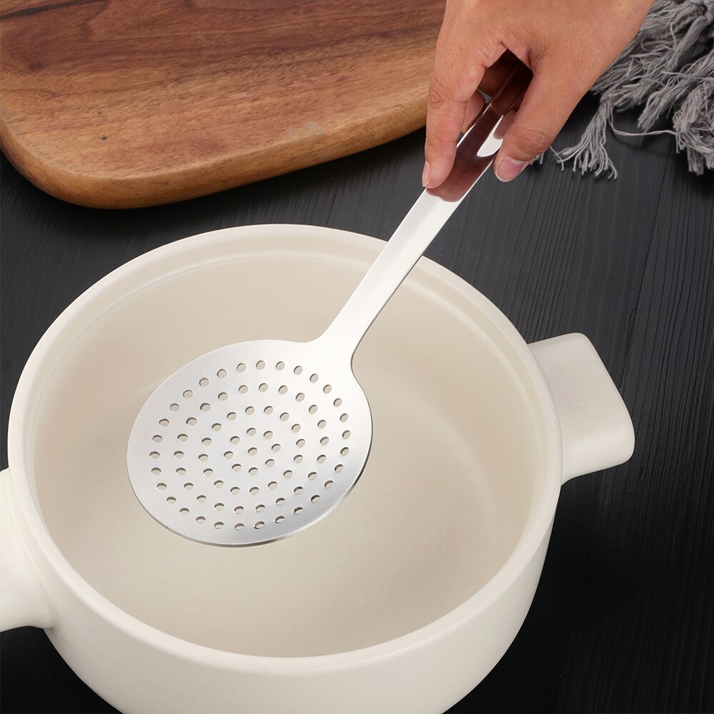 Juego de utensilios de cocina dorados, espátula de acero inoxidable para sopa, cucharón, colador de Metal, cuchara de arroz, pala para pastel,