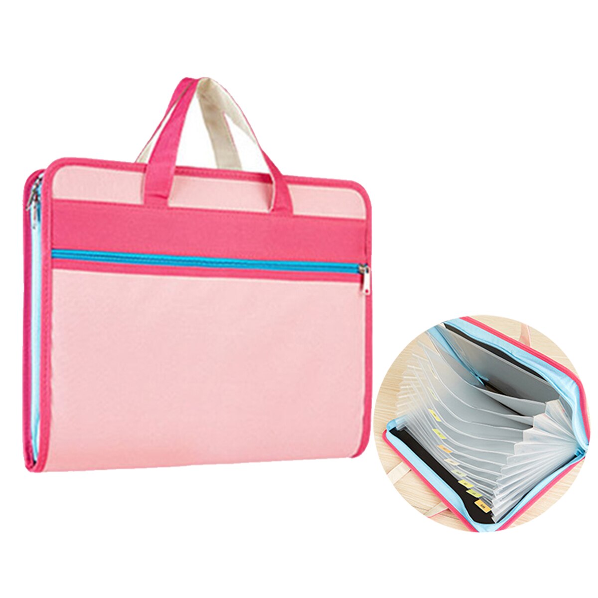 13 Zakken Uitbreiden Bestandsmap A4 Size Kleur Canvas Accordeon Document Organizer Rits Sluiting Met Draagbare Handvat