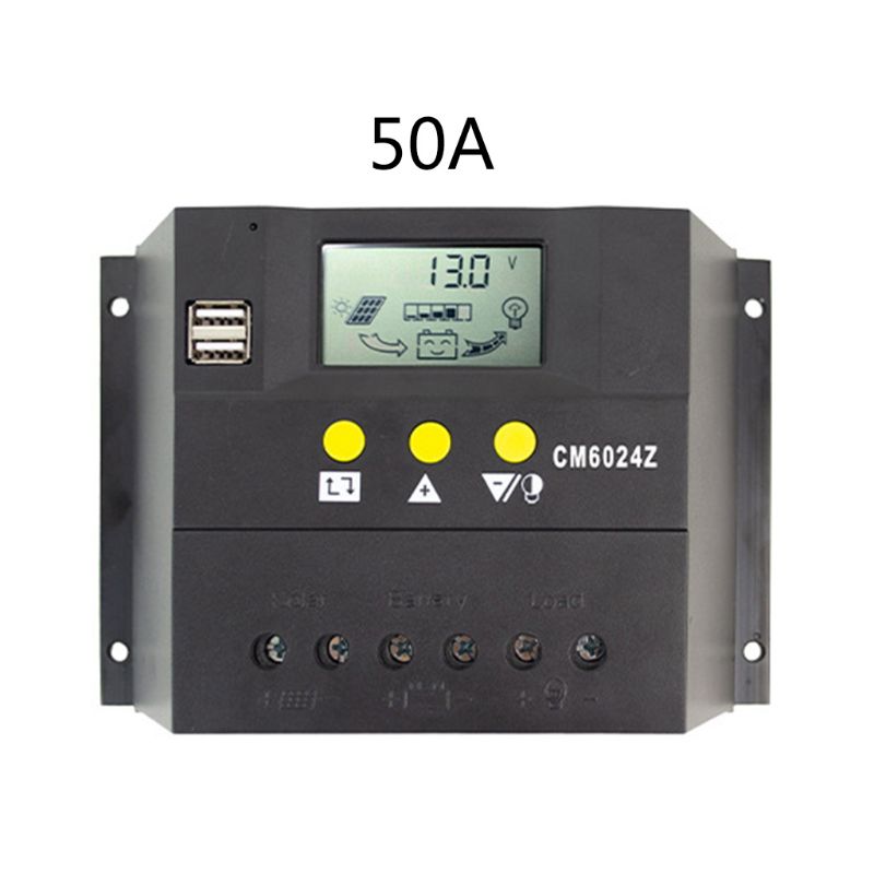 50A 60A Solar Laadregelaar 12V 24V Voor Pwm Met Auto Lcd: 50A