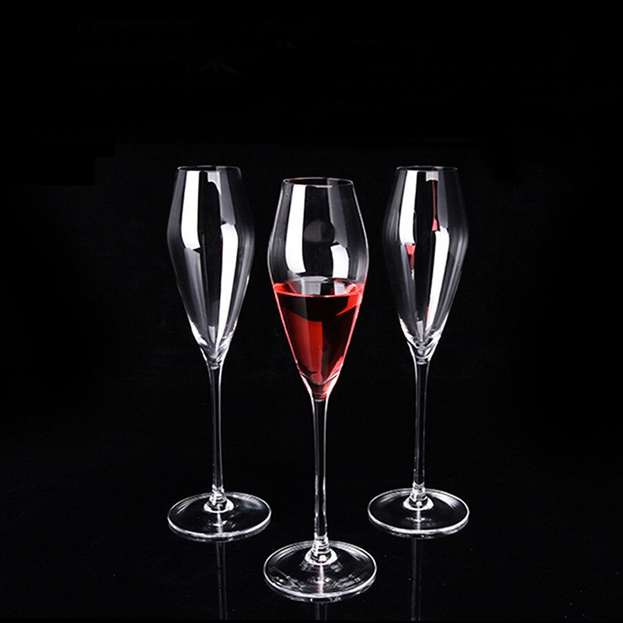 Europæisk stil bæger ingen bobler champagneglas blyfri krystal vinglas gennemsigtigt diamant håndglas
