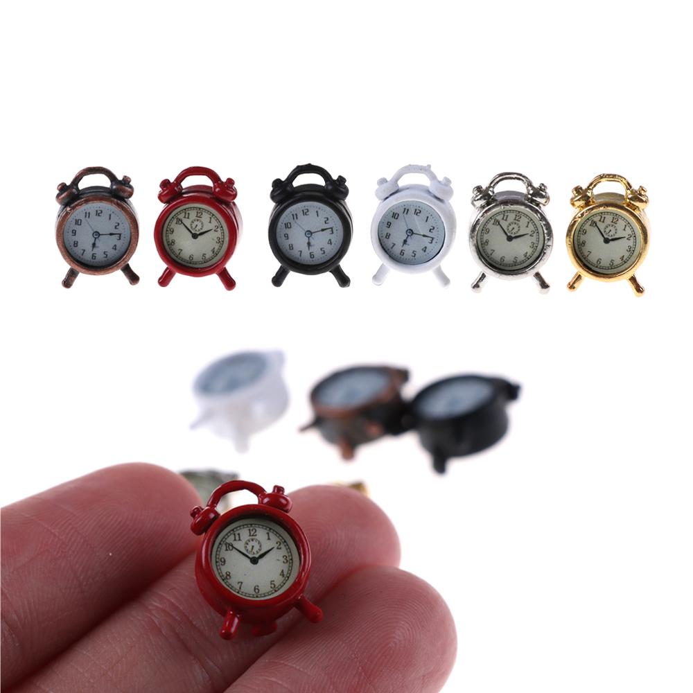 1/12 Dollhouse Miniature Living Room A Metal Alarm Clock