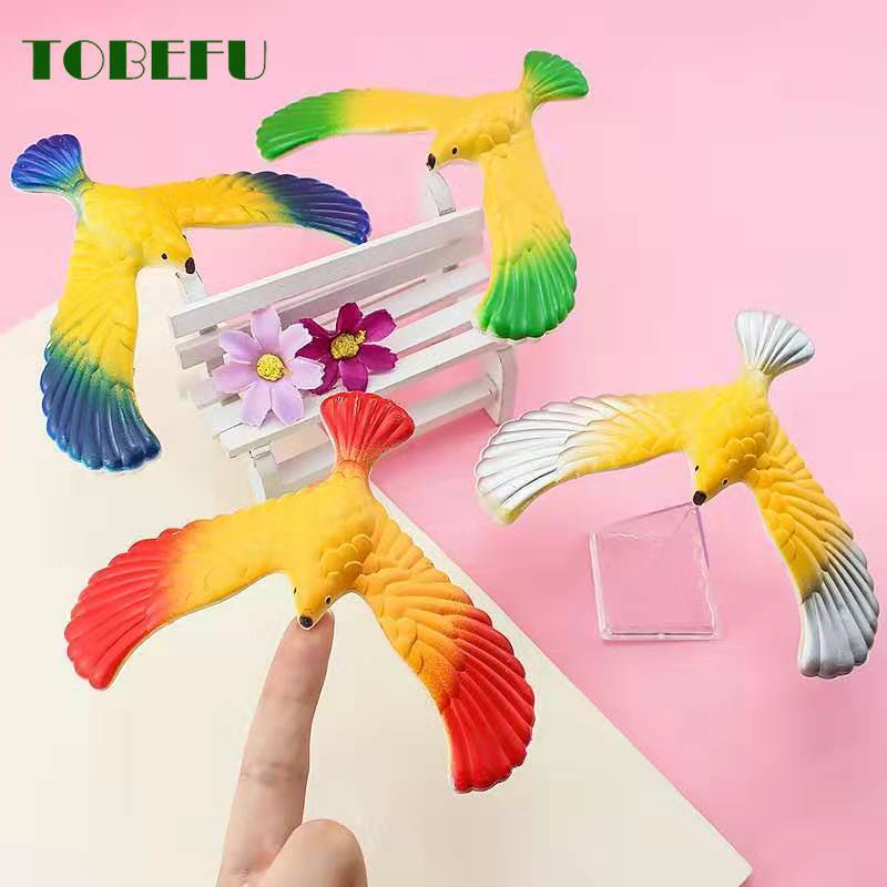 TOBEFU Amazing Funny Balancing Eagle With Pyramid Stand Magic Bird Desk Kids Toy Fun Learn Toys Novelty Toys