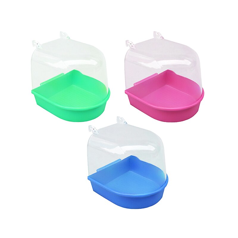 Bird Plastic Hangable Bathroom Parrot Shower Tool In Cage Canary Transparent Tub Goldfinch Sturdy Durable Accessories Oiseaux