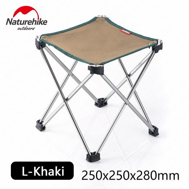 Naturehike bærbar foldbar aluminium campingstol udendørs picnic fiskestol  nh15 d 012- m-b: Khaki-l