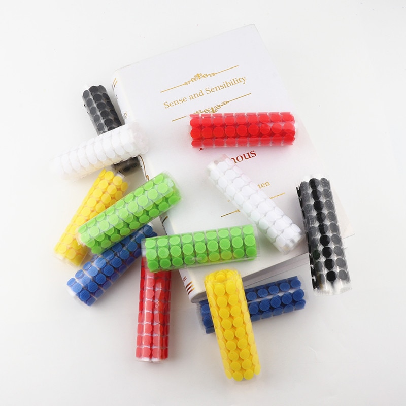 15mm krog og løkke magisk tape velcros prikker klistermærker selvklæbende tape farver nylon fastgørelse boob tape klittenbandsluiting tape